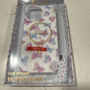Poppy Butterfly iPhone 16 Pro Max Case - Pink and Purple